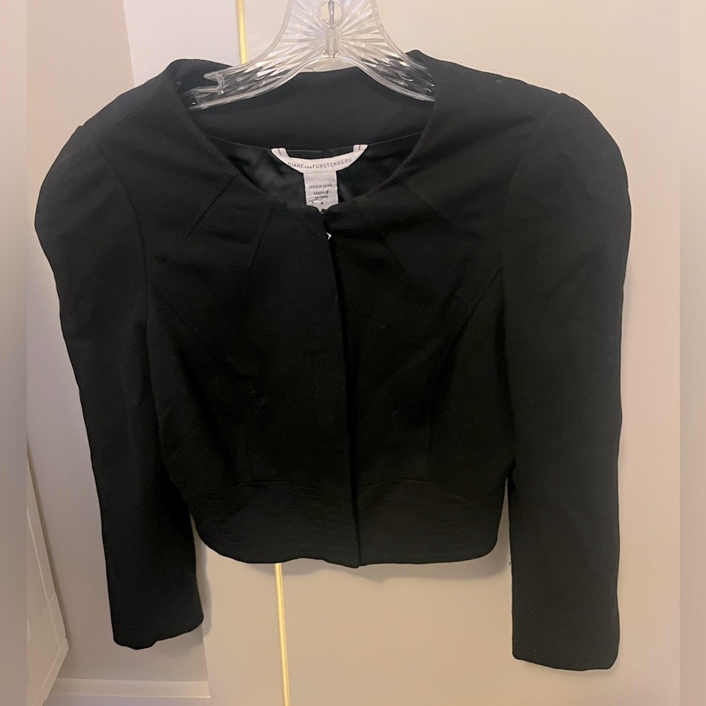 DVF Cropped Black Jacket
